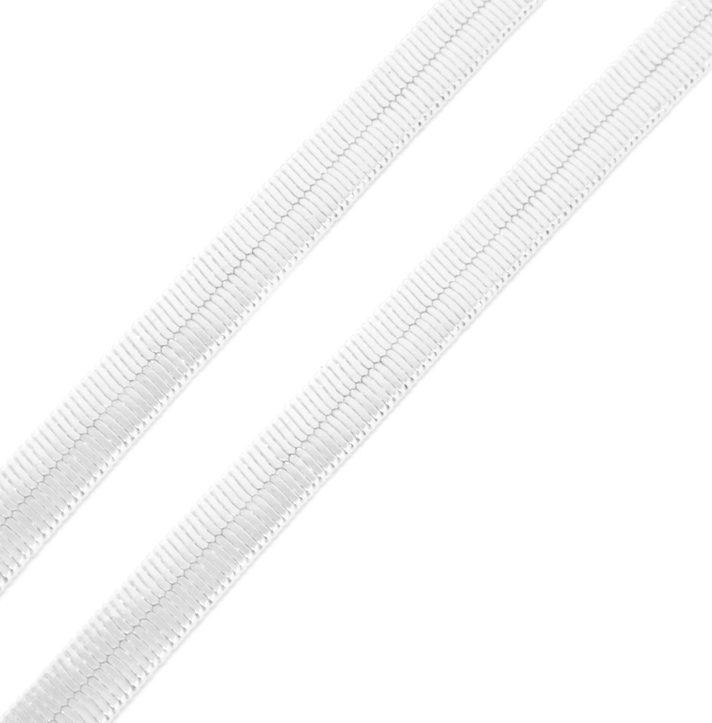 Men & Lady Silver Plated 4mm – 14mm Flat 20″ 24″ 30″ Herringbone Necklace Chain