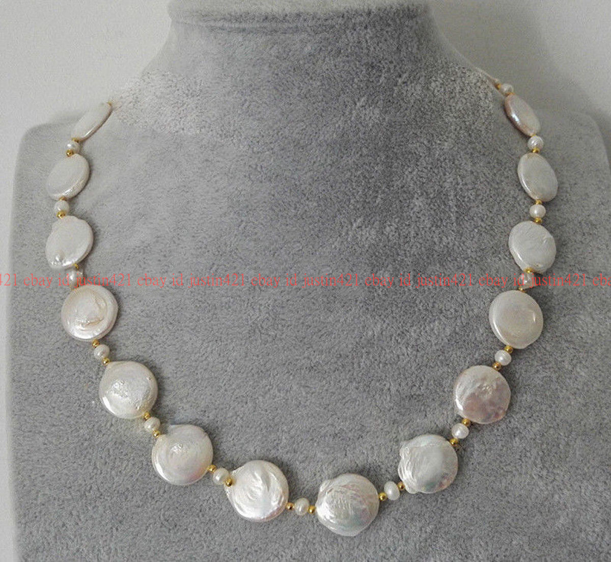 Natural 11-12mm South Sea White Baroque Freshwater Coin Pearl Necklace 16-48 in