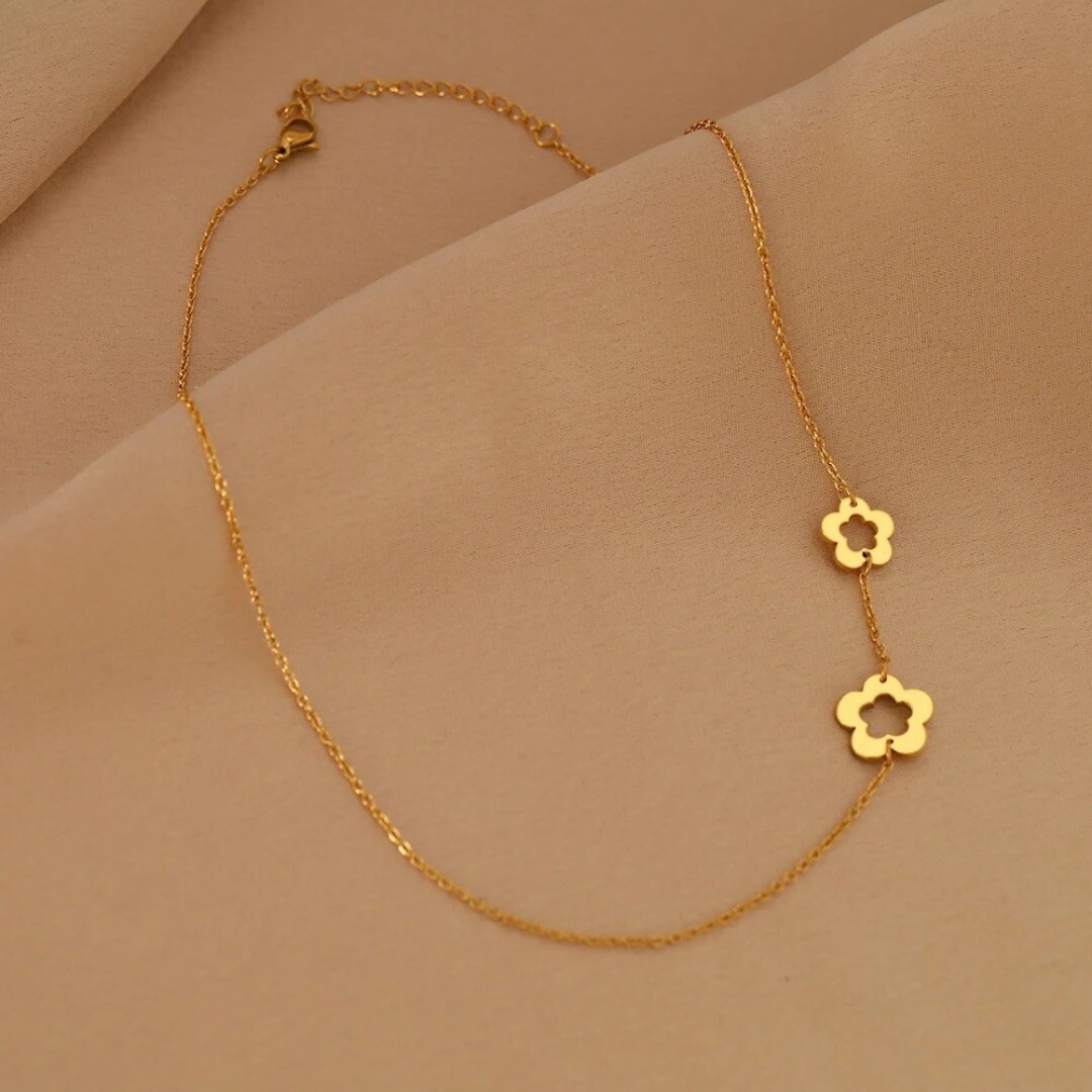 Collar para Mujer Dije de Flor Margarita Gargantilla de Acero Inoxidable Joyería