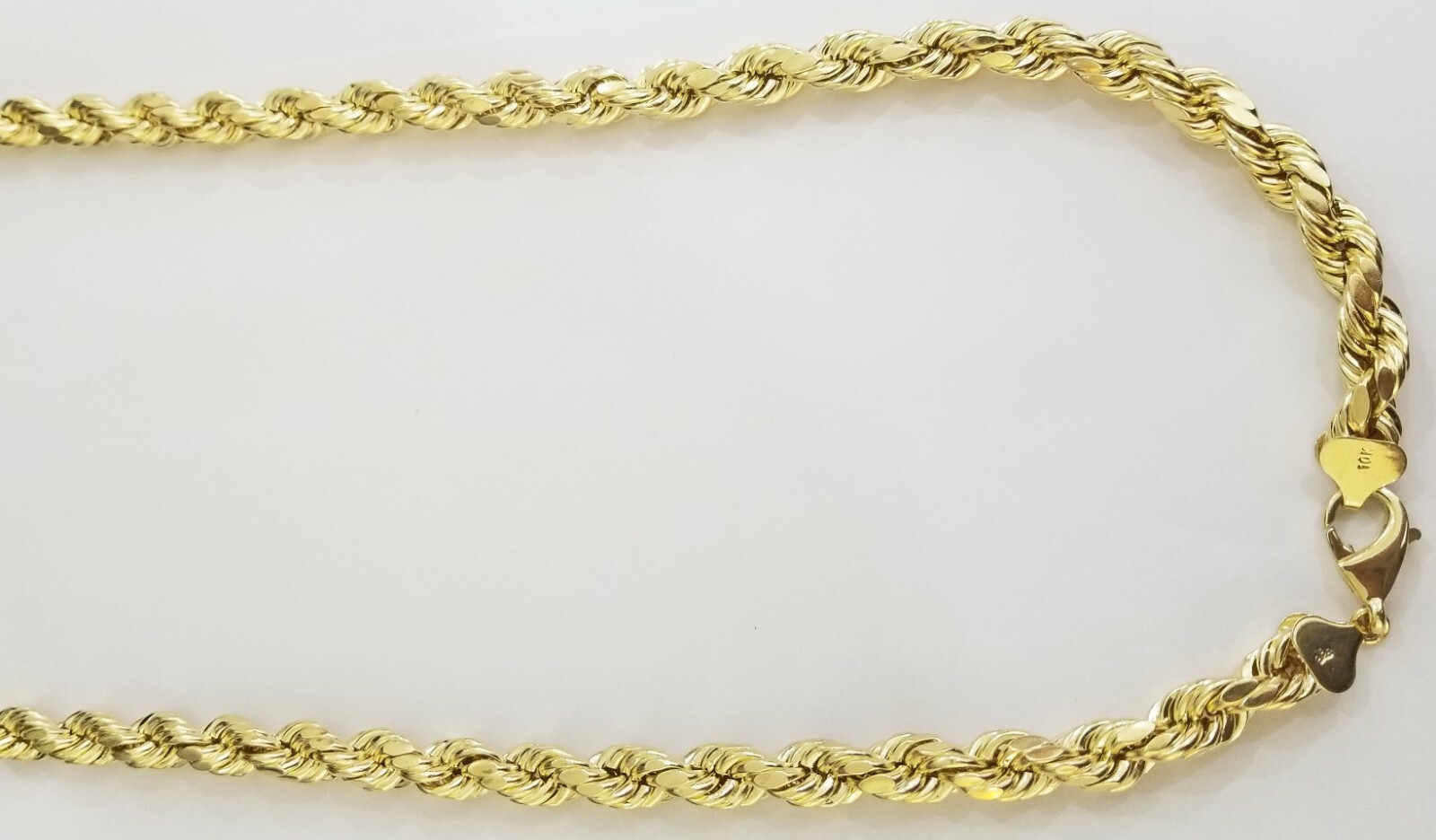 REAL 10k Yellow Gold Rope Chain Necklace 10mm 26″