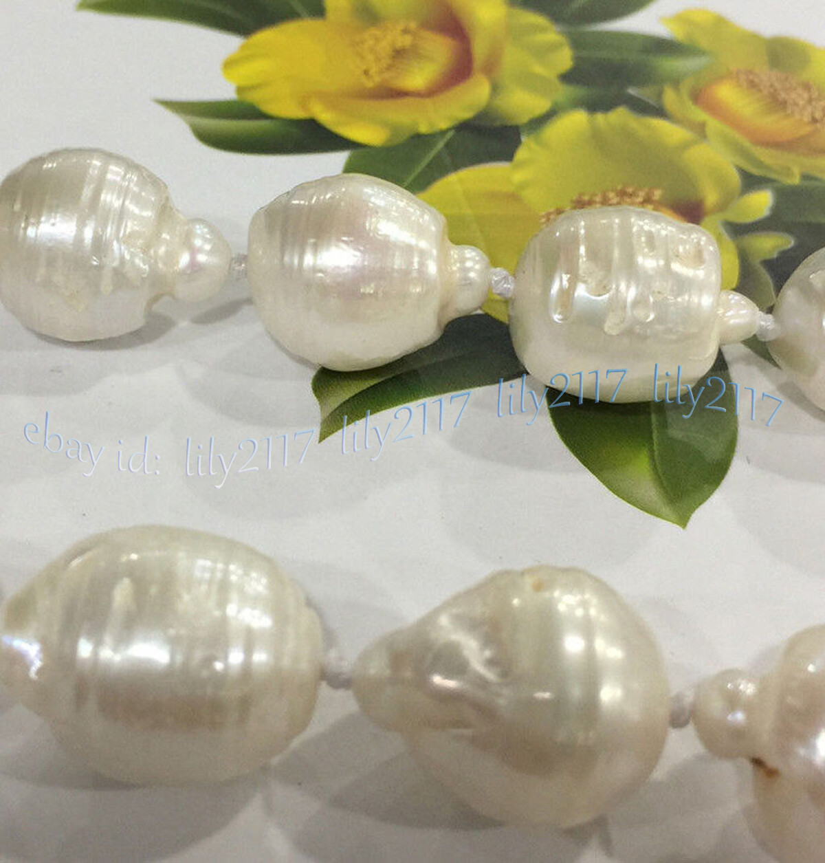 RARE HUGE 15x20MM WHITE SOUTH SEA BAROQUE KESHI AKOYA PEARL NECKLACE 14-36″ AAA