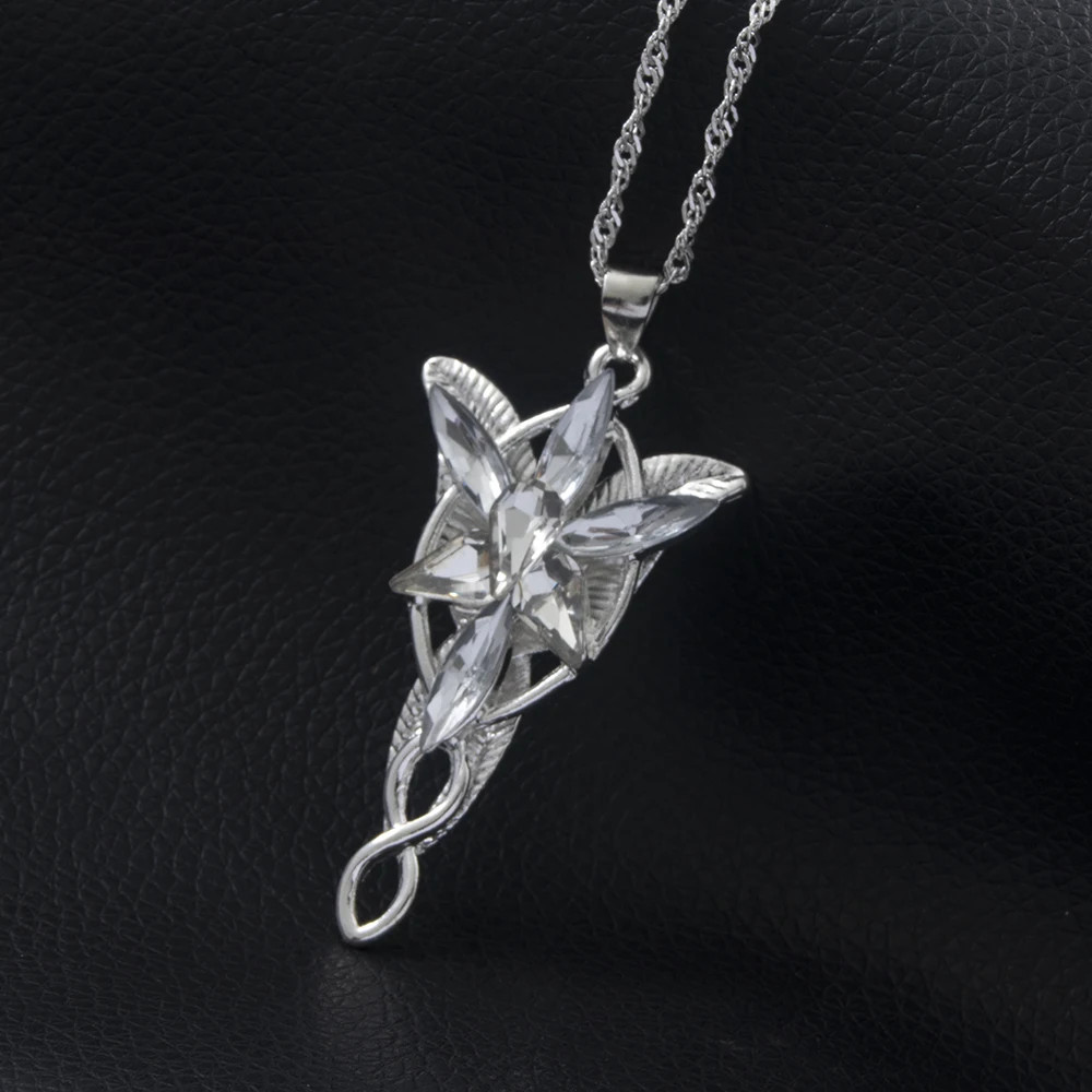 Movie the Lord Arwen Evenstar Necklace Elf Princess Arwen Twilight Star Crystal