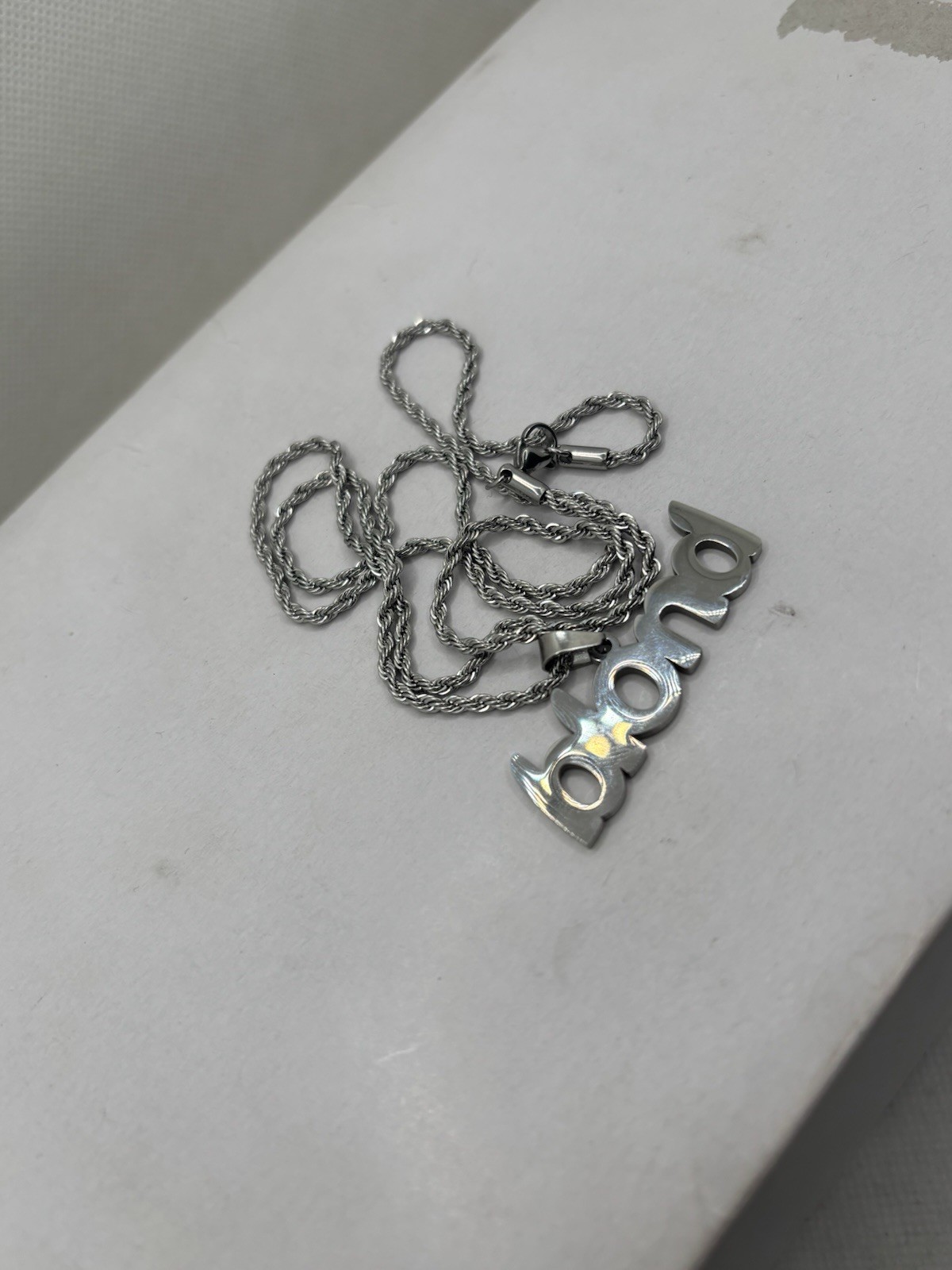 60 Cm Stainless Steel Blond Pendant Necklace Rope Minimal Streetwear Jewelry