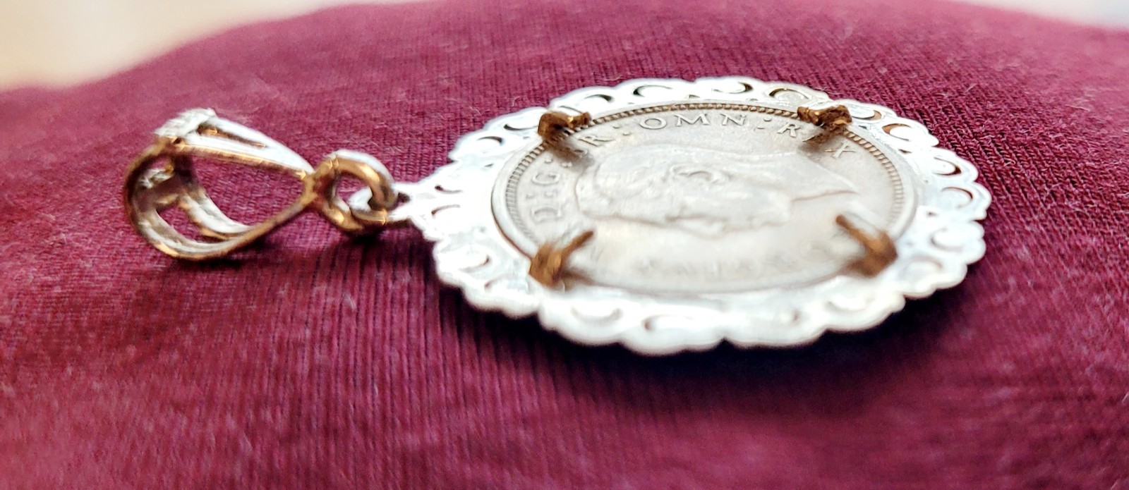 LUCKY SIXPENCE COIN 1951 Solid 925 SILVER PENDANT NECKLACE 75 Birthday George 6