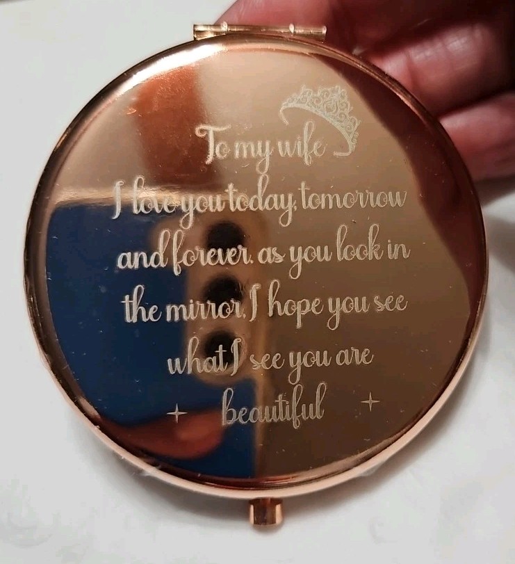 Sentimental Wife Gifts for Birthday, Valentine’s day- Compact Mirror for Wives