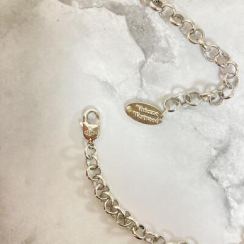 【In Box/Drawstring】Medium Orb Necklace Green Silver Top 6.5cm