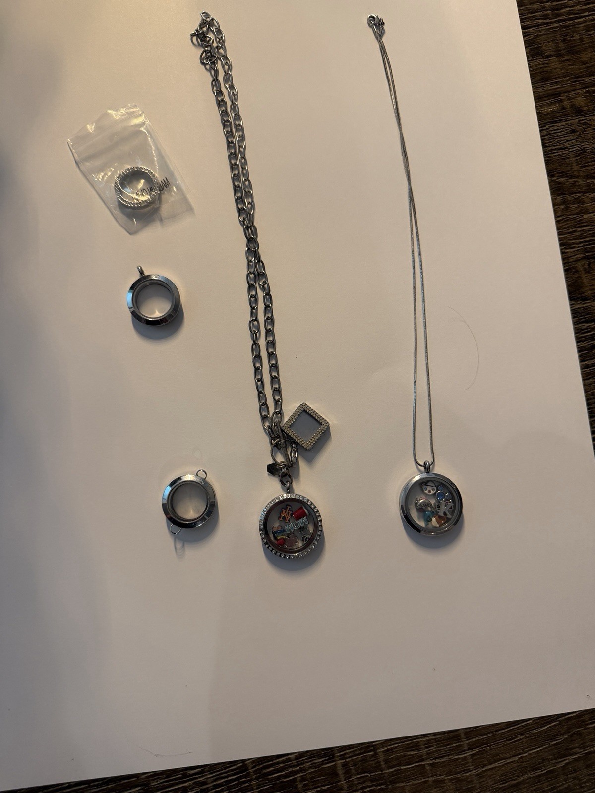 Origami owl LOT Of Necklaces, Charms, Bracelet , Holders Silver