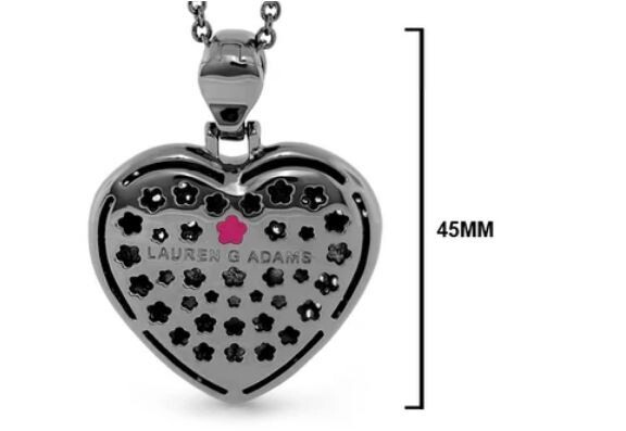 LAUREN G ADAMS MODERN ART HEART PENDANT PINK 1 PC ABSTRACT ENAMEL