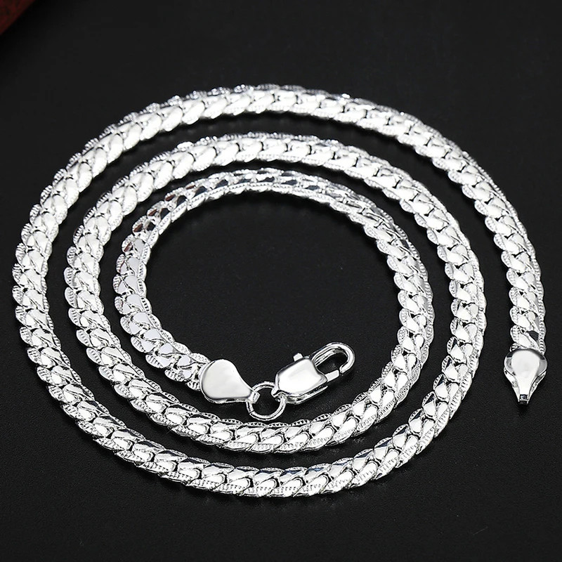 Gold Silver Tone 8-24in Side Chain Necklace Women Mens Fashion Statement Jewelry