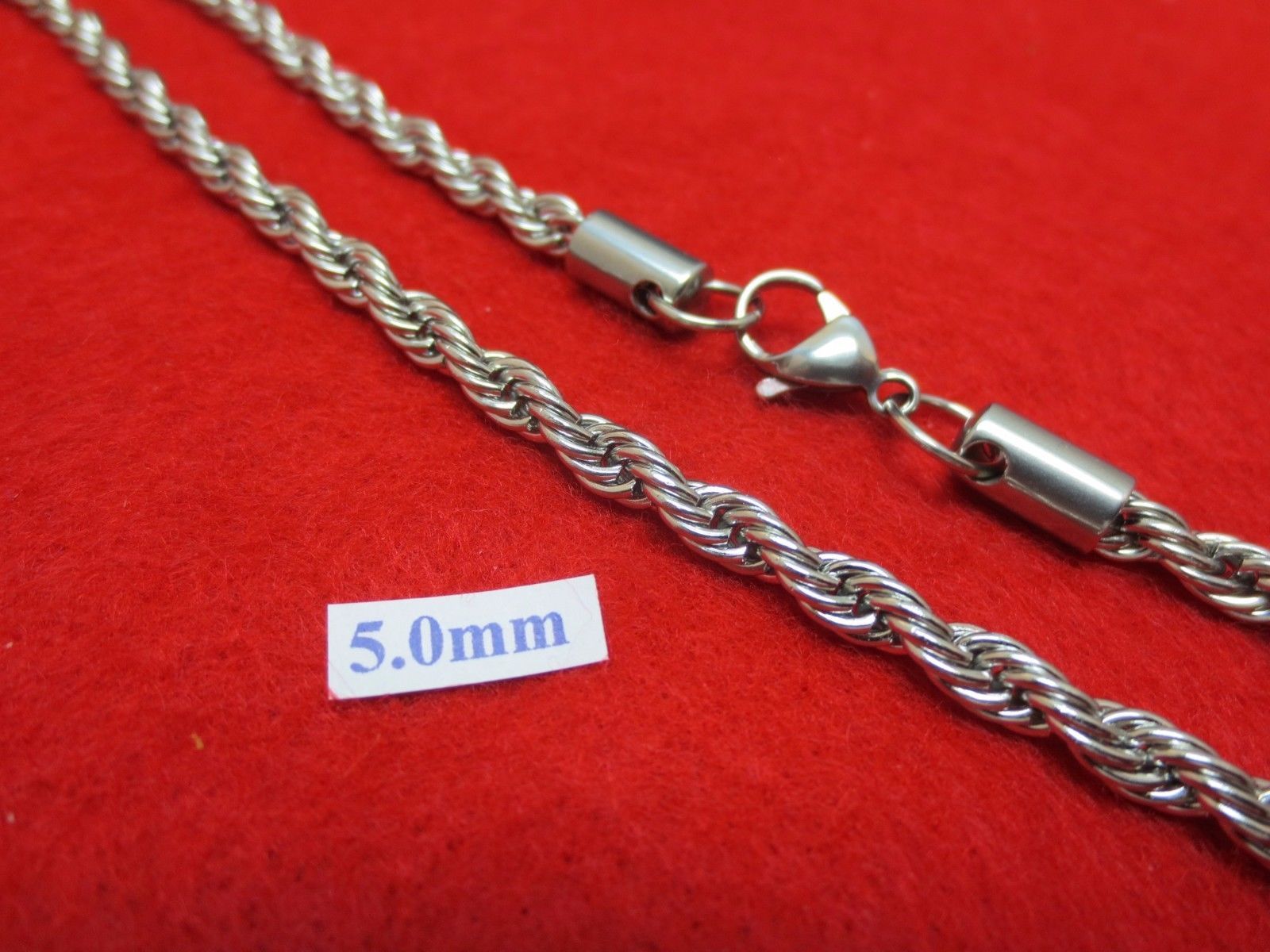 16″-30″ 2.5/3/4/5mm STAINLESS STEEL SILVER/ GOLD ROPE CHAIN NECKLACE USA SELLER