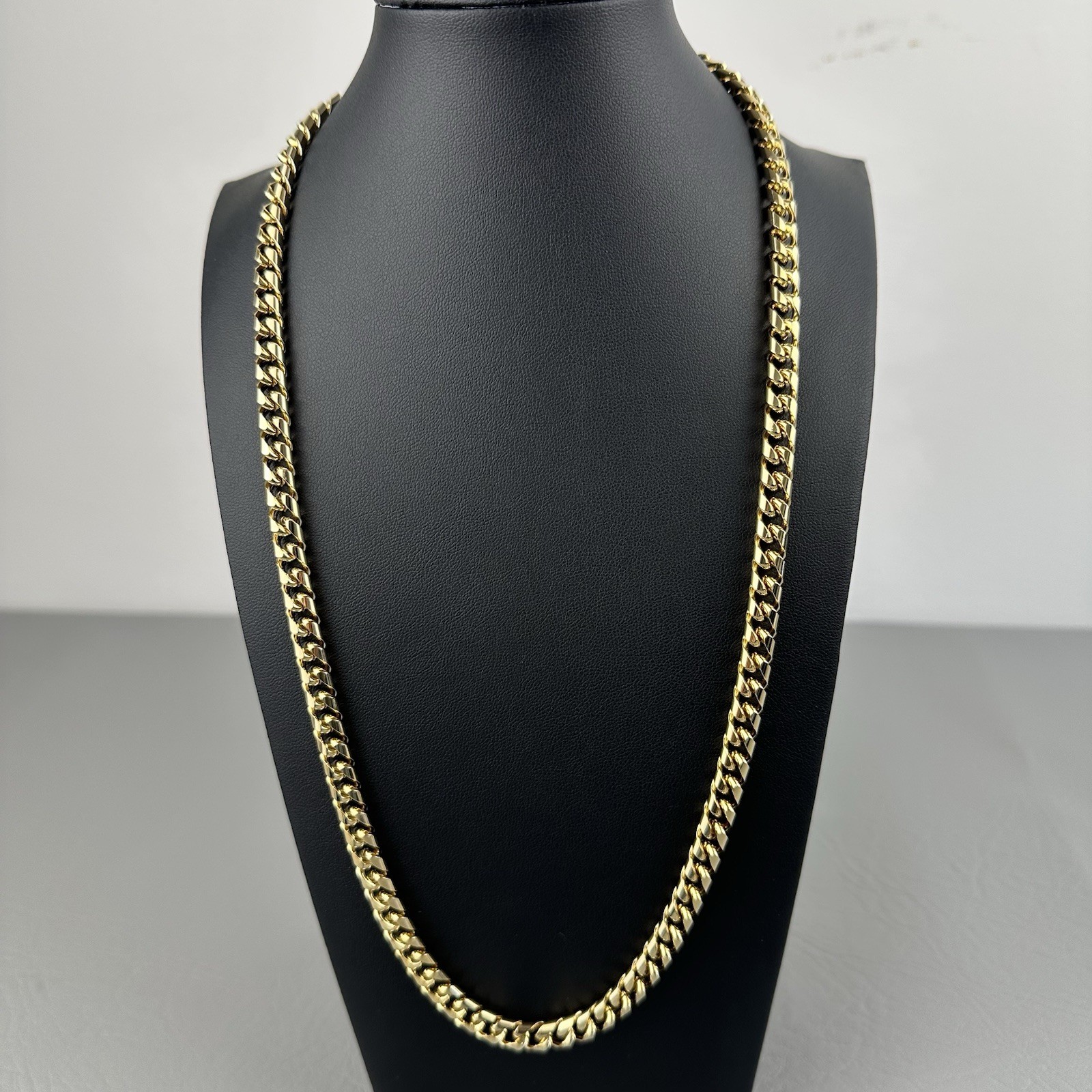 Vintage Necklace Gold Tone Flat Curb Chain Unisex Heavy 24″ 77g