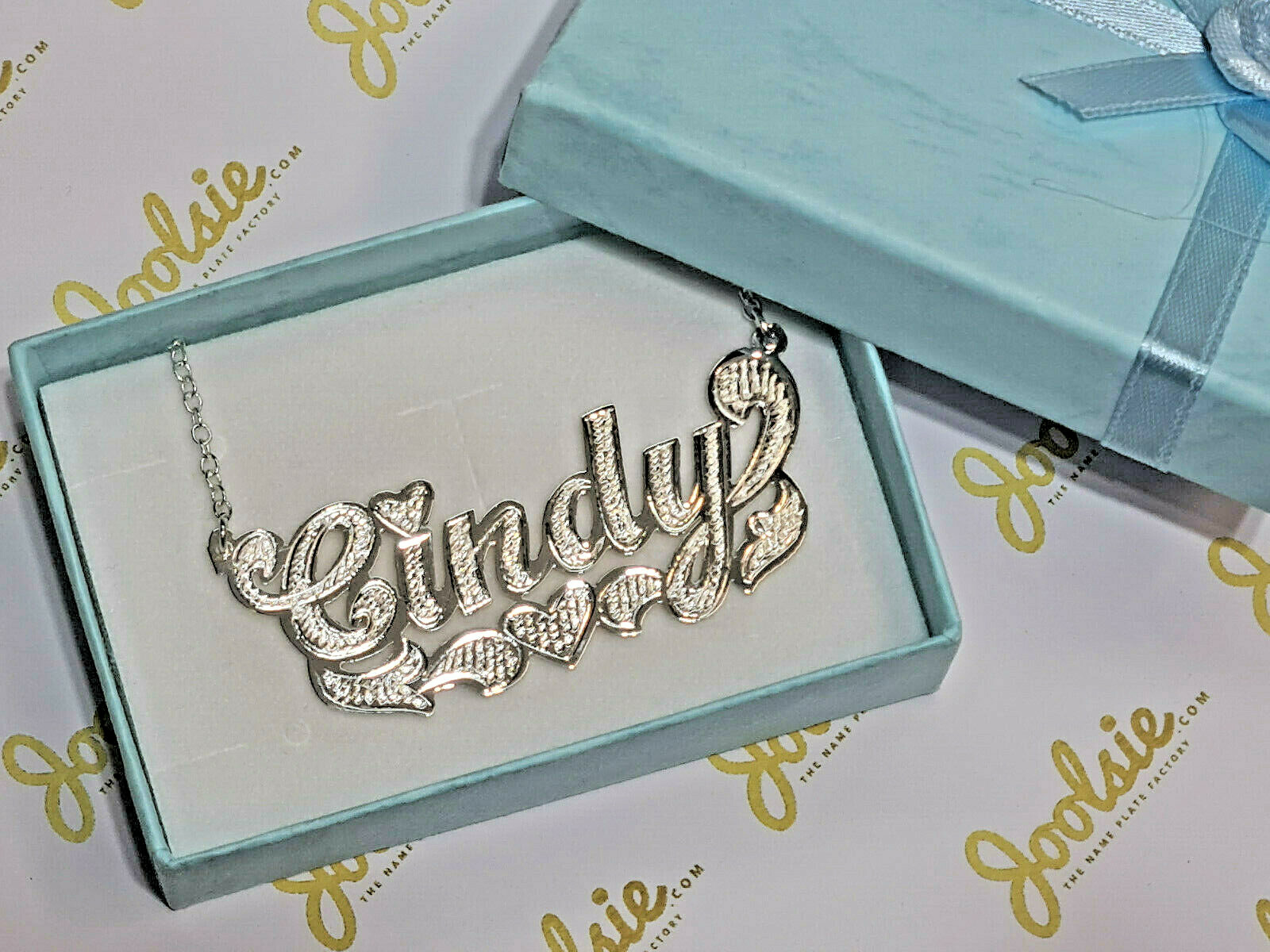 PERSONALIZED STERLING SILVER .925 SINGLE NAME PLATE CHAIN NECKLACE * FREE SHIP