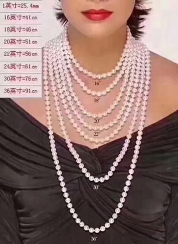 5-6mm White AAA Akoya Cultured Pearl Necklace 16″ 18″ 20″ 22″ 24″ 14k Gold Clasp