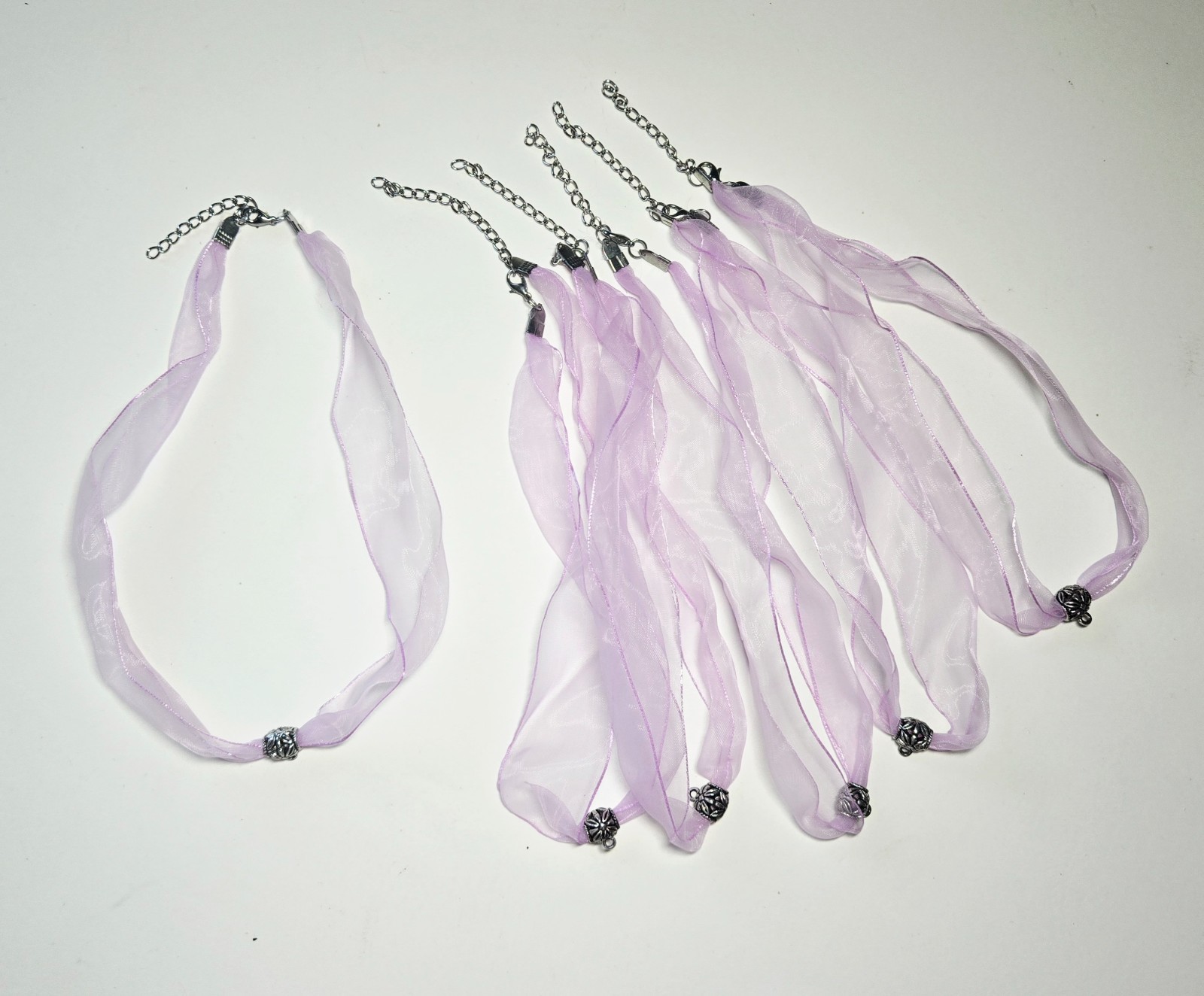 Necklace Cord Simple Sheer Ribbon Jewelry Making Multi Cord 18″ 50 pcs