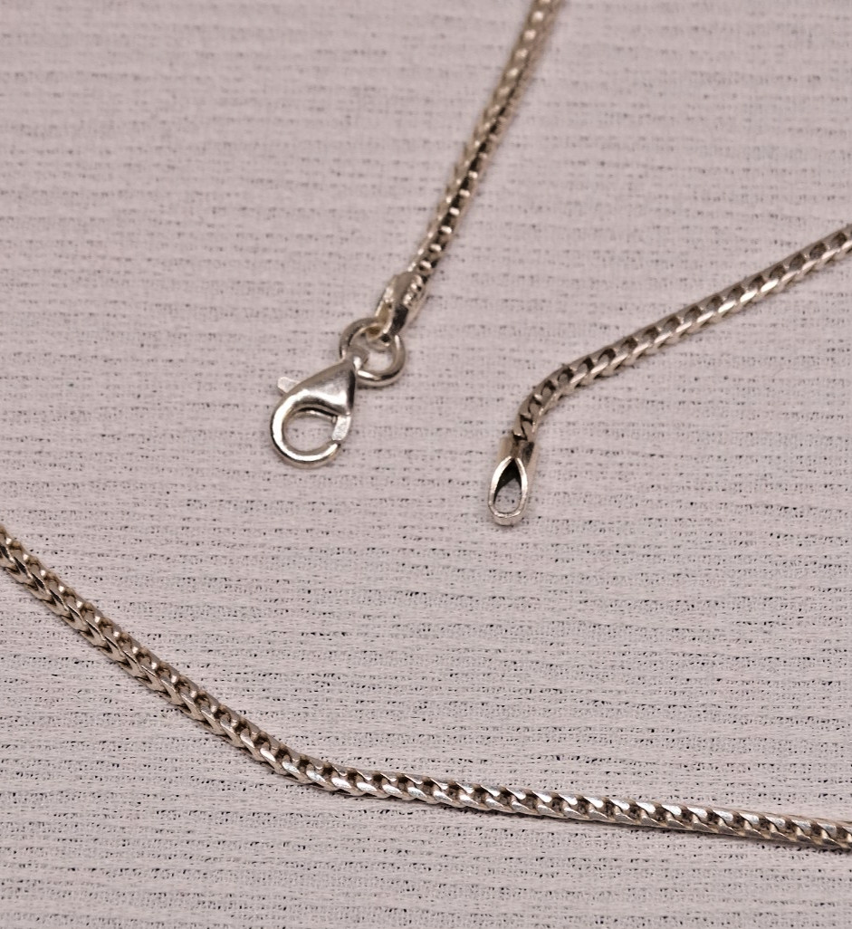 J112 P LUX ITALY 925 STERLING SILVER FRANCO LINK CHAIN NECKLACE 19″ 5 GRAMS 1 MM