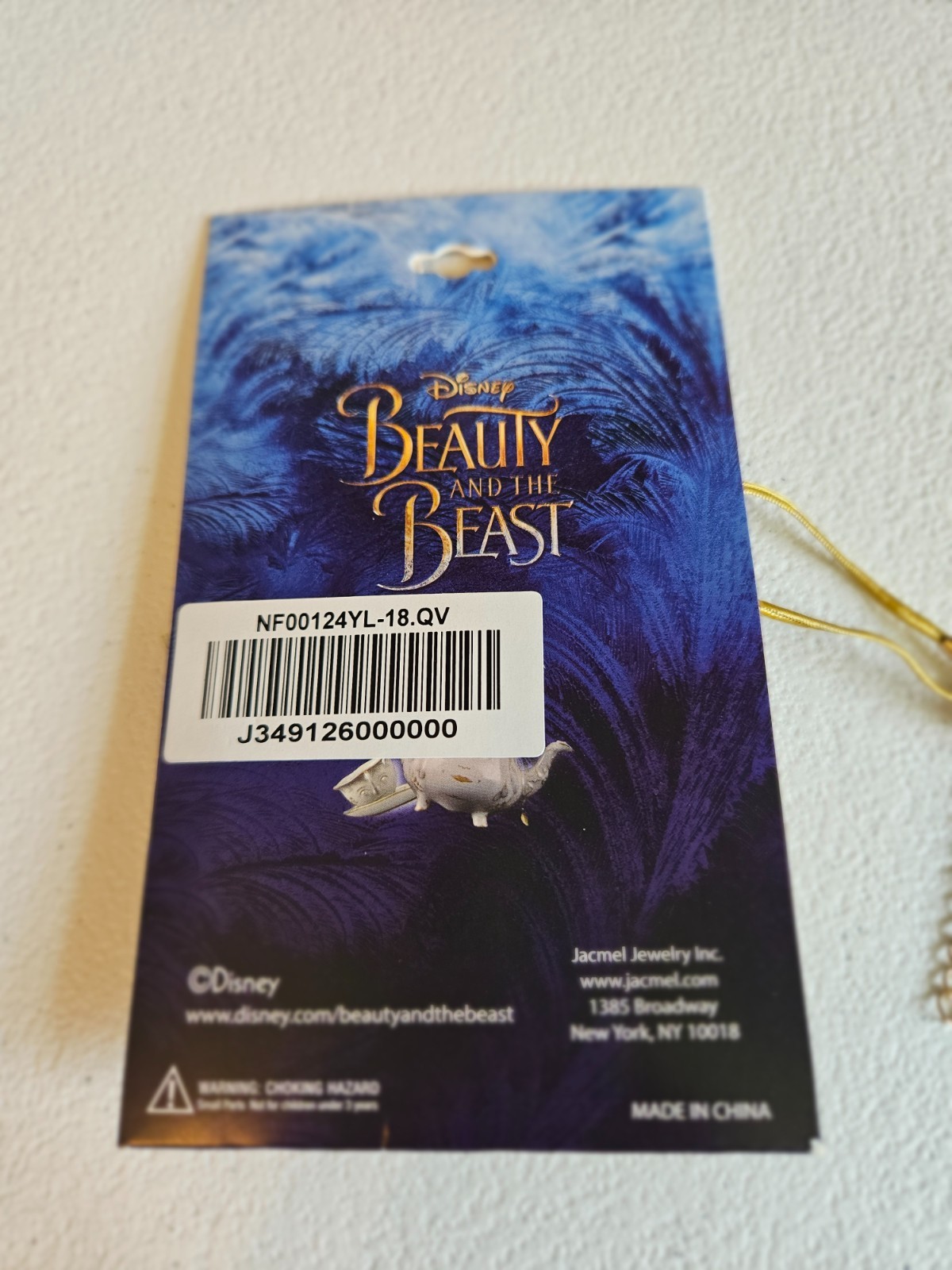 BEAUTY and THE BEAST 14K gold plated necklace
