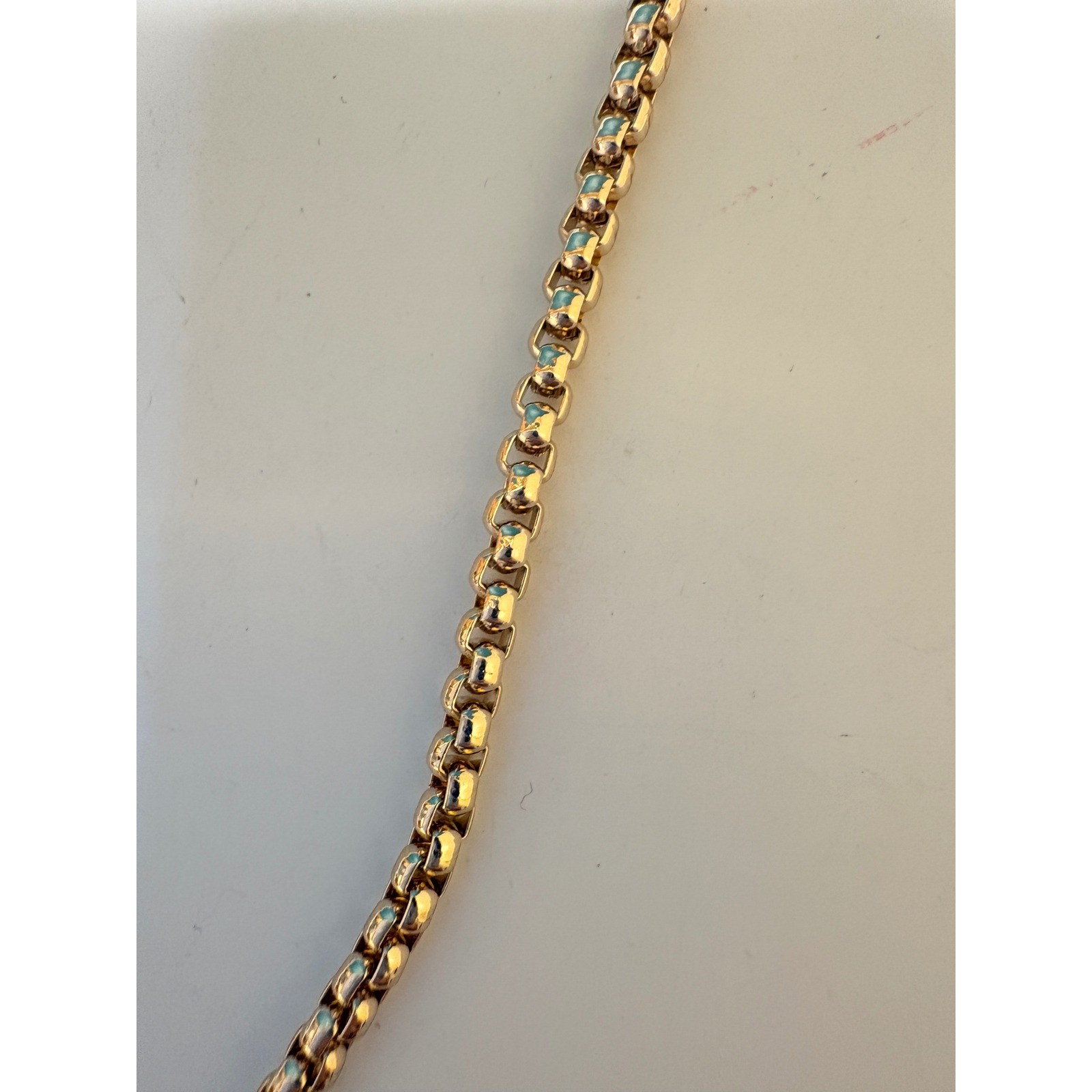 Gold Tone Round Rolo Box Link Chain Necklace Adjustable Lobster Clasp J906