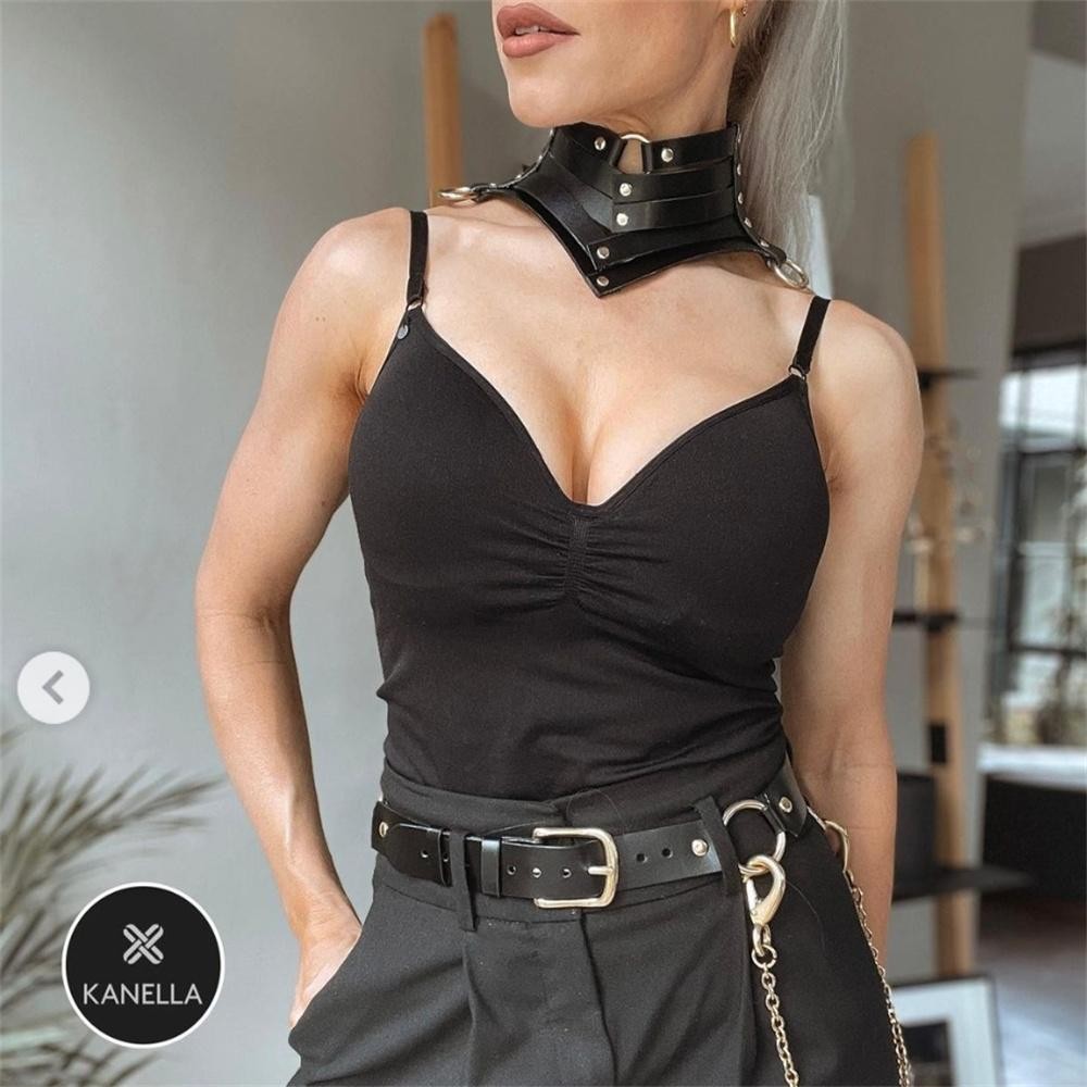 Black Gothic Punk Leather Choker Necklace Rivet Collar Beautiful Jewelry Gift