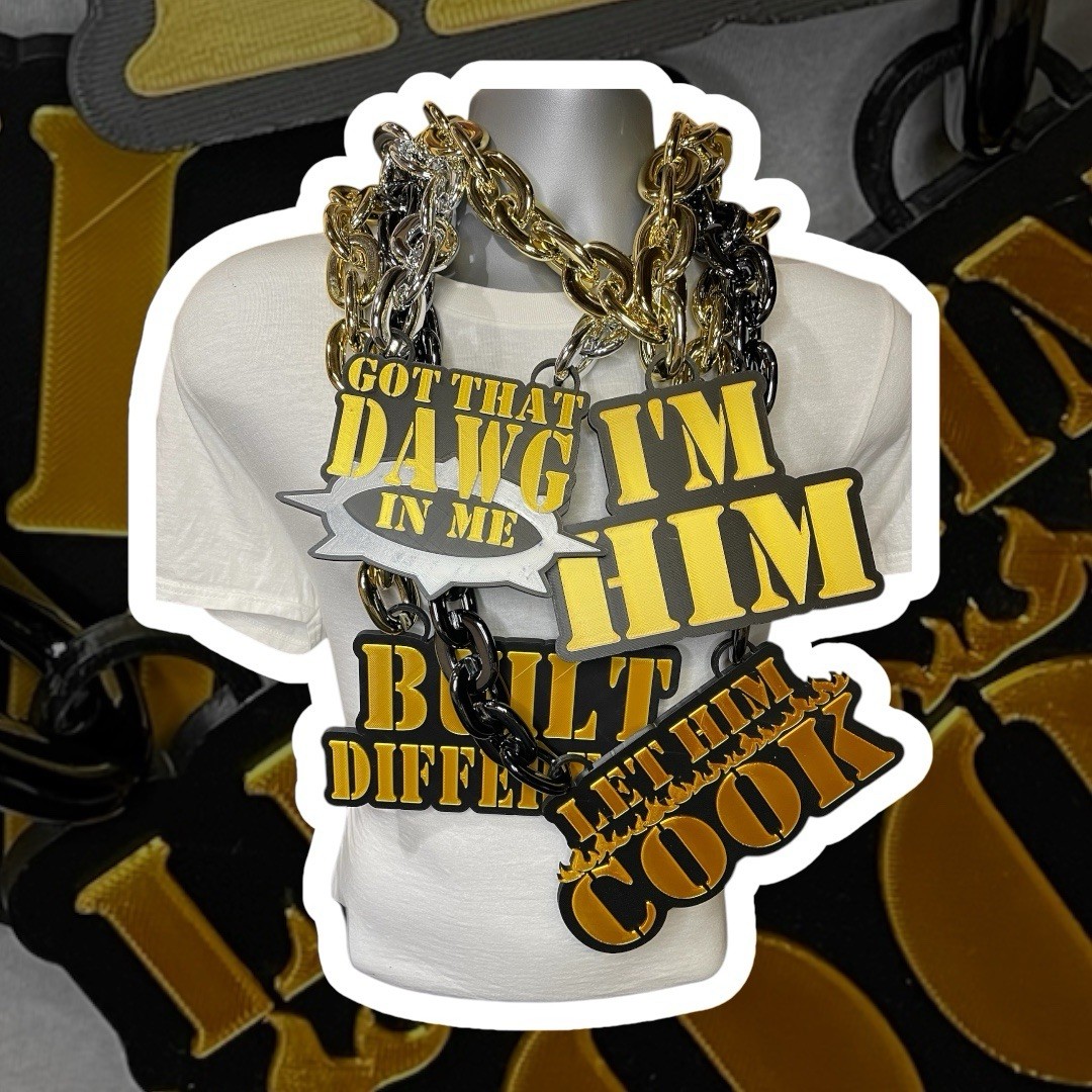 Custom Sports Team Fan Chain School Logo Necklace Pendant MVP Oversized Turnover