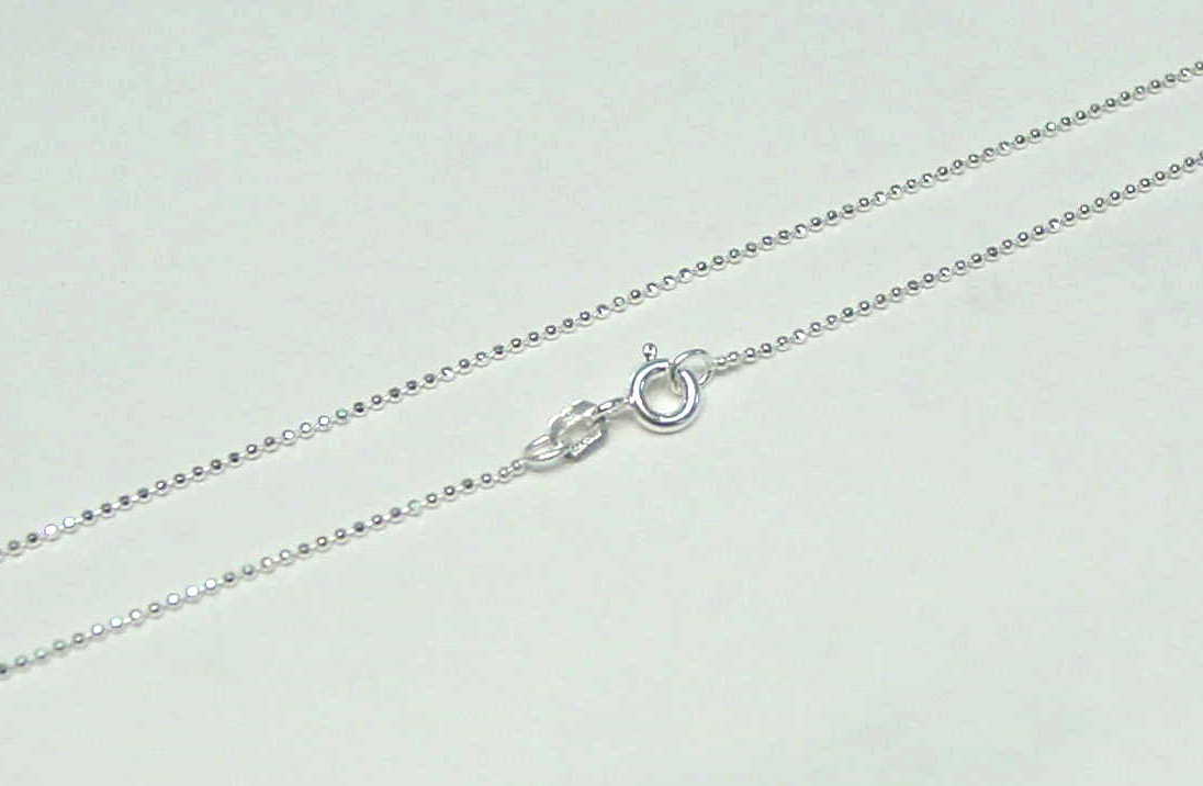 1MM ITALIAN STERLING SILVER 925 DIAMOND CUT BALL BEAD CHAIN NECKLACE 20″
