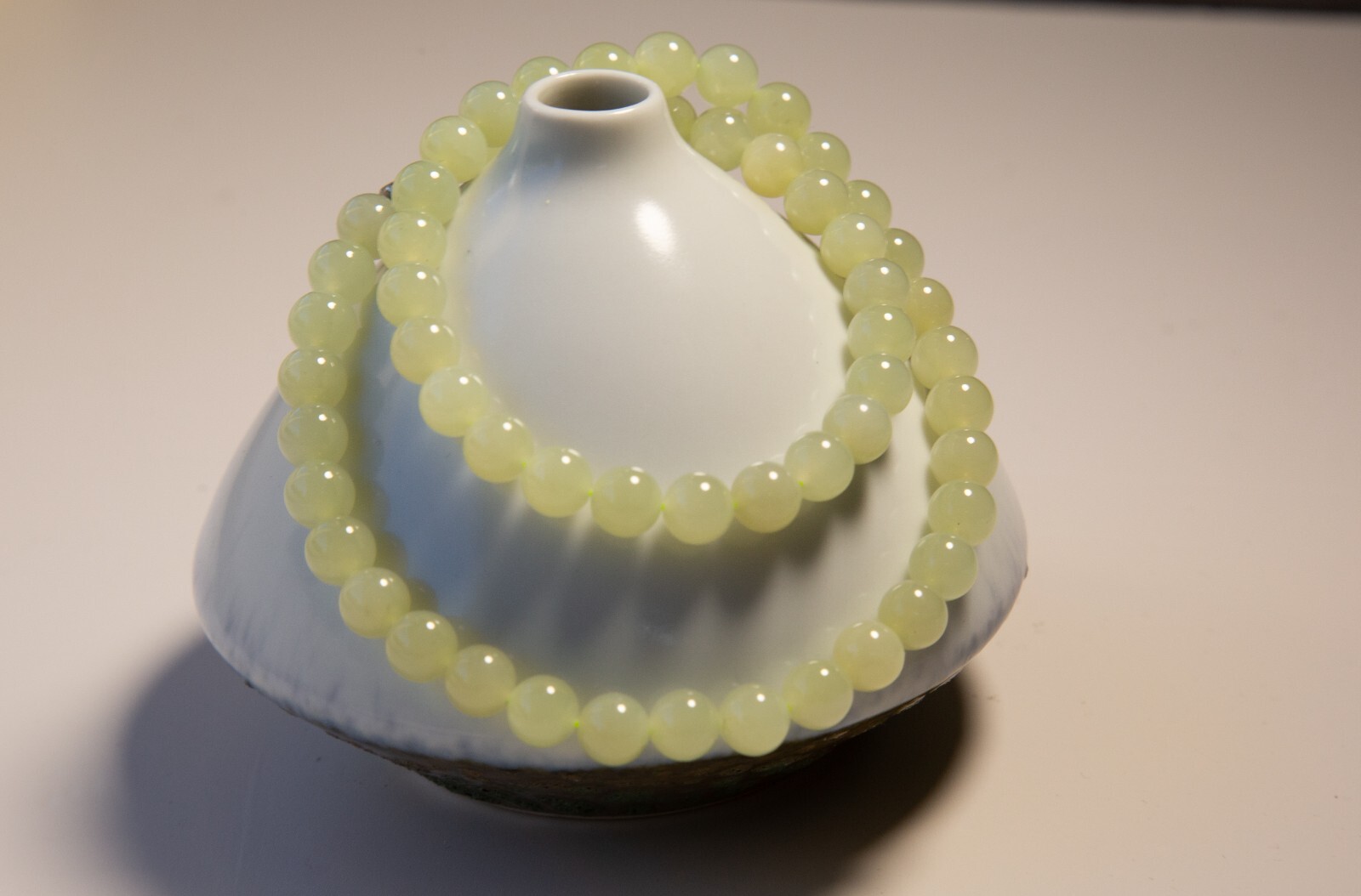 7mm High Grade Oily Yellow Nephrite Necklace｜高级若羌黄口和田玉项链
