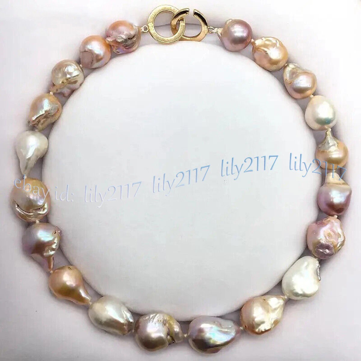 Huge 15-25mm Natural White Pink Purple South Sea Keshi Baroque Pearl Necklace