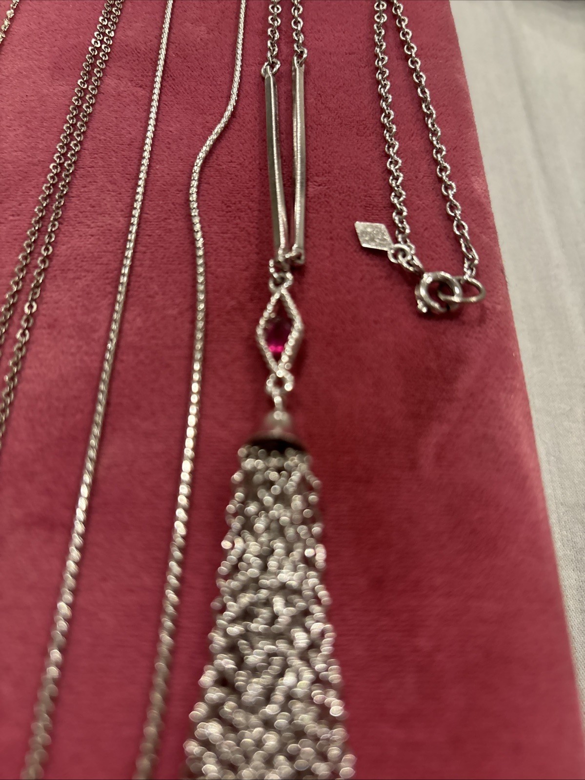 Set Of 4 Pendants With Silver Tone Chain Fashion Jewelry