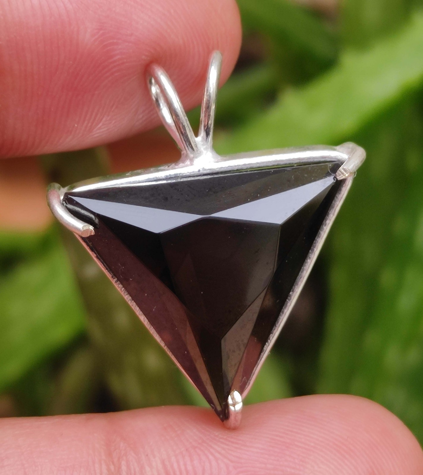 Trillion Cut 27 Ct Natural Smokey Topaz Pendant Sterling Silver Gemstone Jewelry