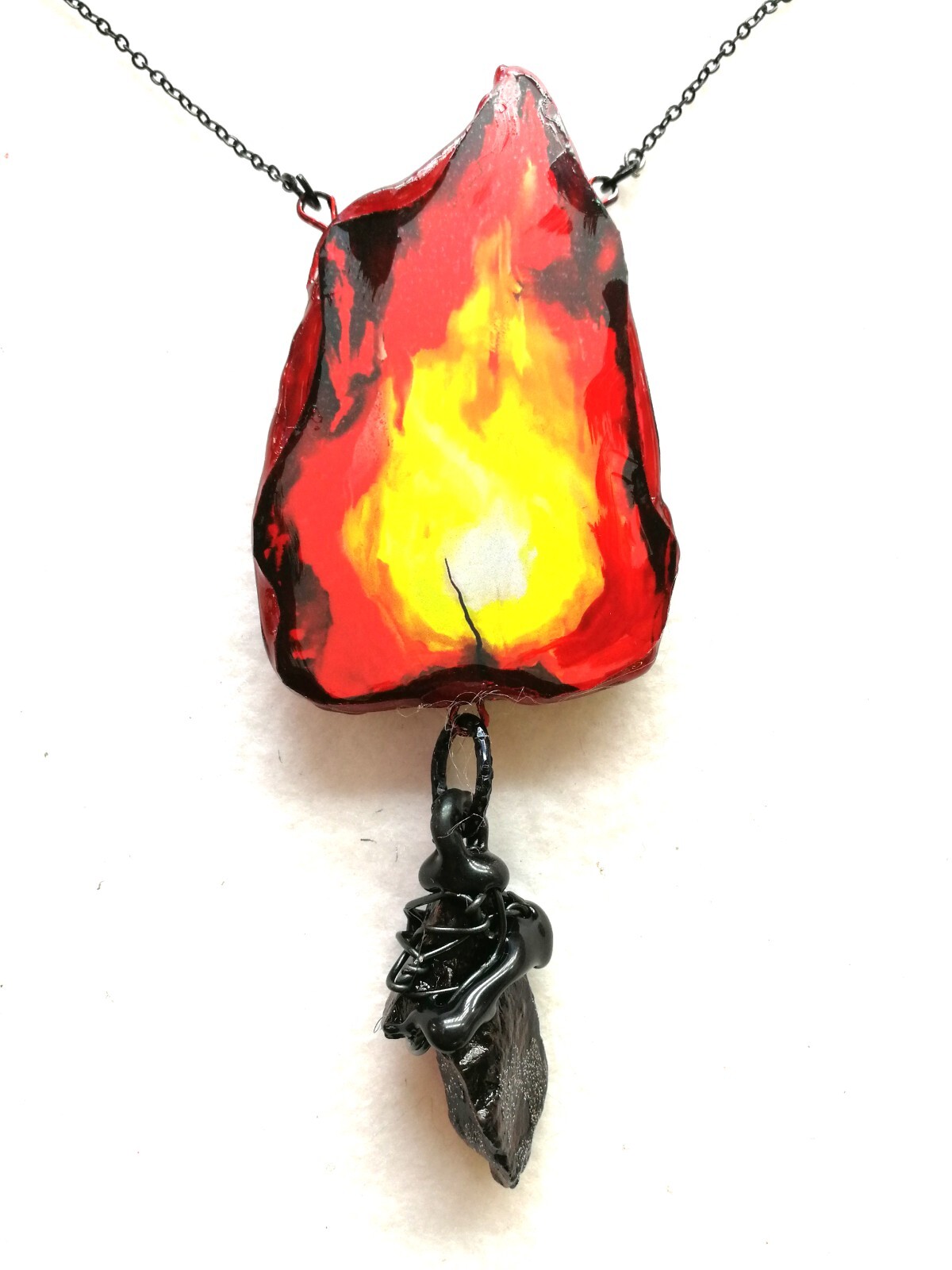 Jewelry Necklace Protective Talisman Pendant Magic Amulet Charm Fire Element Bib