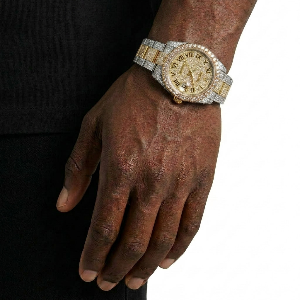 Two Tone Rolex Watch ; Yellow/White Gold ; Lab Diamond ; 14k White/Yellow Gold