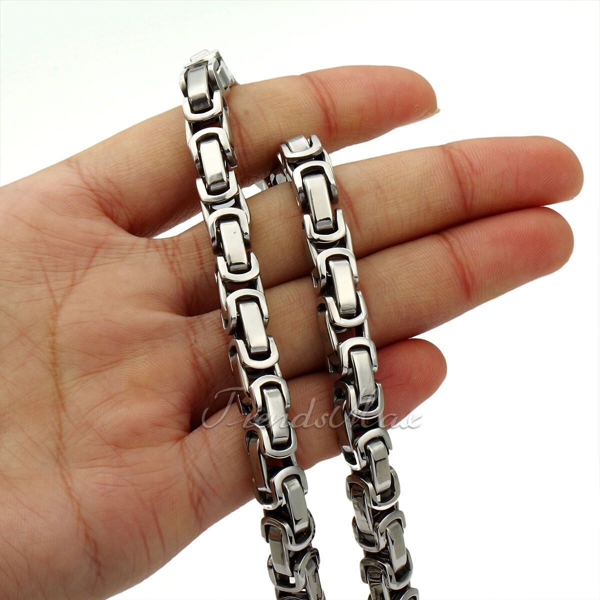 5mm 18/22/28″ Mens Boys Chain Silver Stainless Steel Byzantine Box Link Necklace