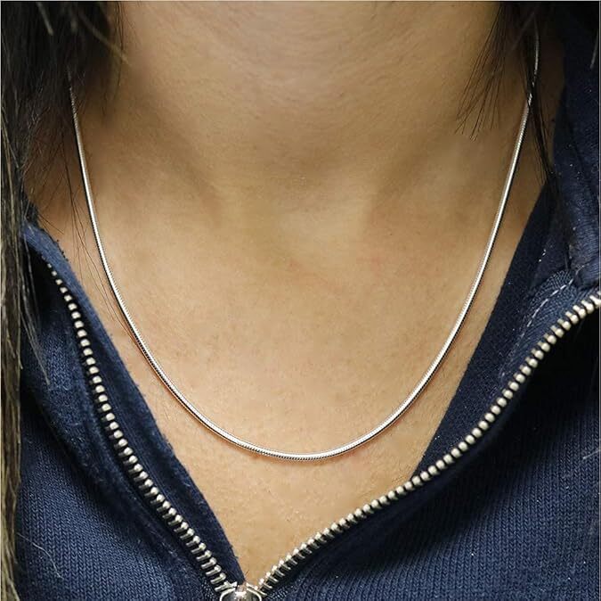 New Sterling Solid Silver Men Women Jewelry Snake Chain 18”- 24” Necklace Gift