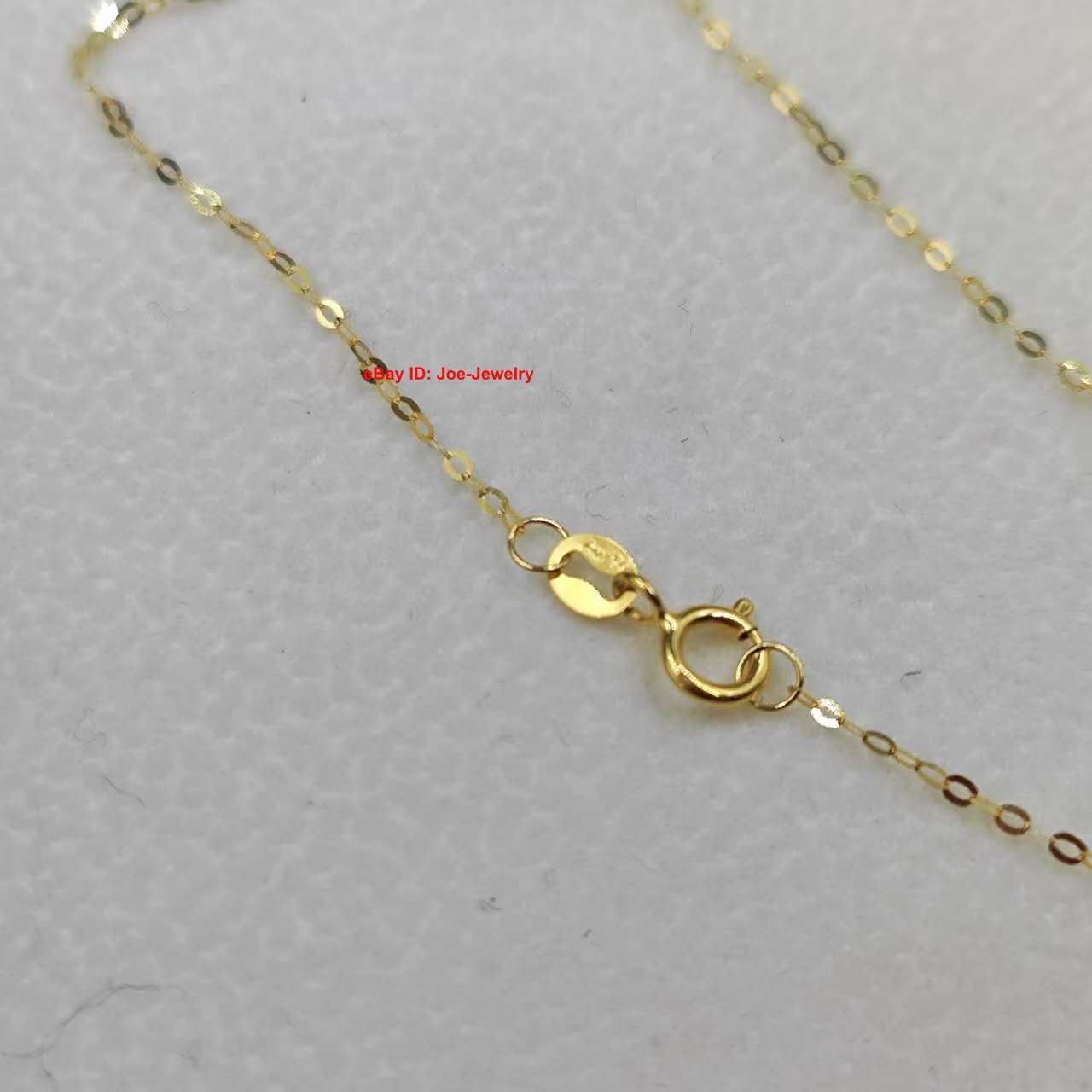 Real 18K Yellow Gold 1.1mm THIN Cable Link Chain Women’s Necklace 17.7inch