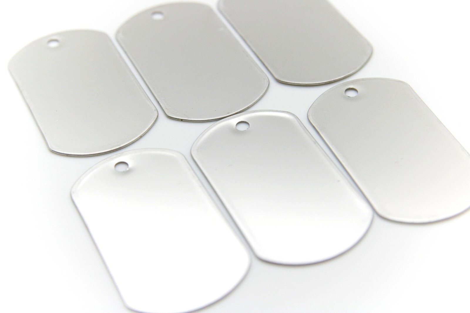 200 pcs BLANK STAINLESS STEEL DOG TAGS SHINY/MATTE MILITARY BALL CHAIN NECKLACES