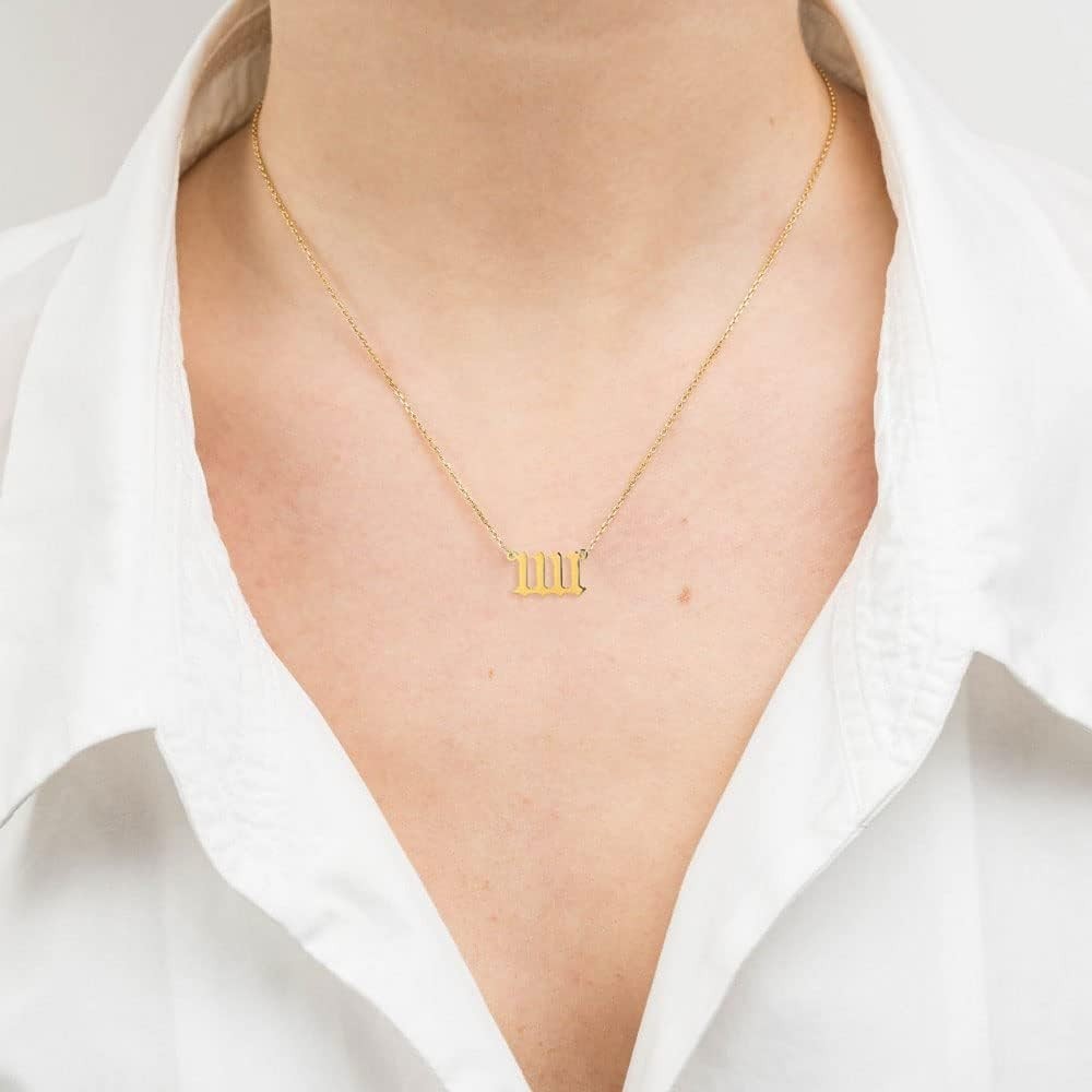 Angel Number 1111 Choker Necklace Numerology Jewelry for Women Gold Plated