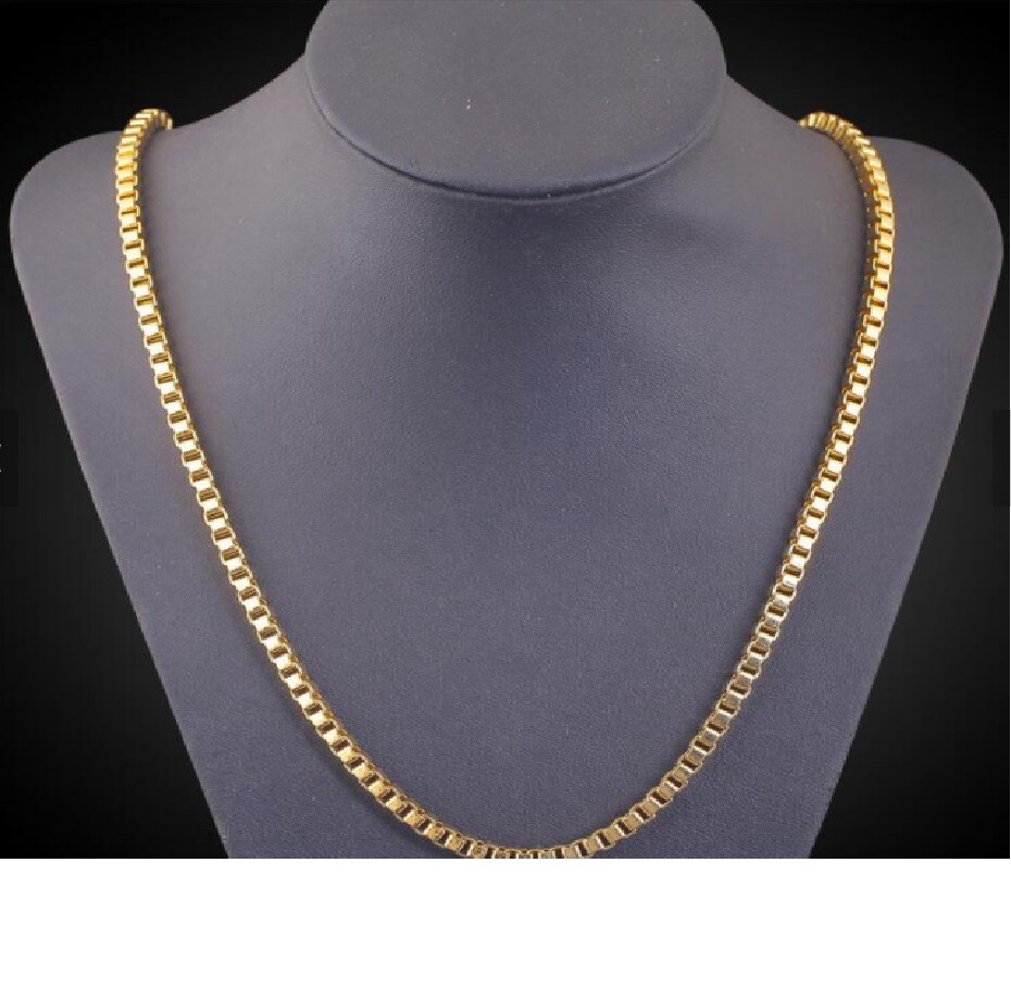 18K Gold Filled Tarnish-Resist Italian Box Chain Necklace 16″-32 inch *1.2mm/2mm