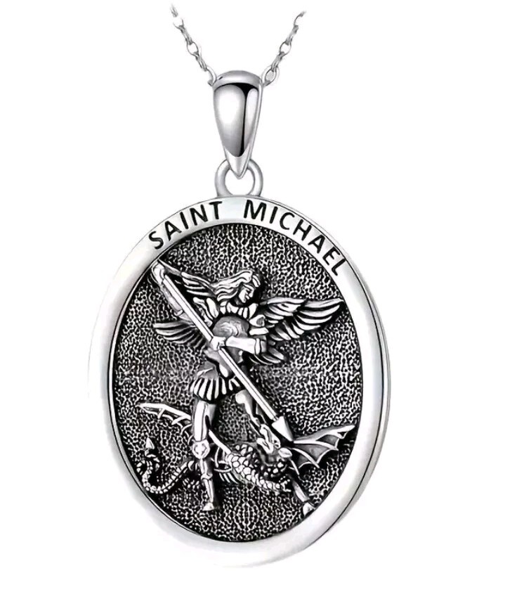 Cadena Acero Inoxidable Medalla Amuleto Protector Arcángel San Miguel Religión