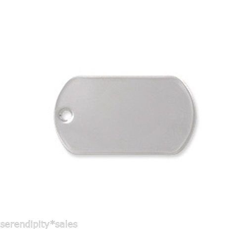 40 NEW Stainless Steel DOG TAGS Blank ~ Shiny Finish Rolled Edges Military Spec