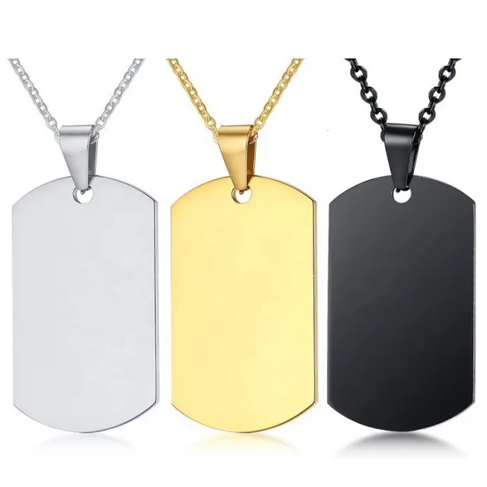 Personalized Engraved Custom Dog Tag dogtag Name Necklace Chain Titanium Steels