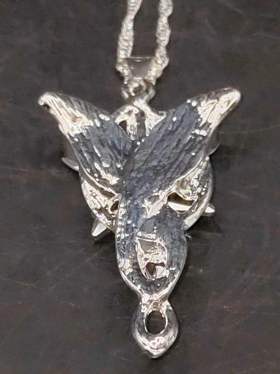 LOTR Arwen Evenstar Pendant Necklace Silver Fantasy Elven Style