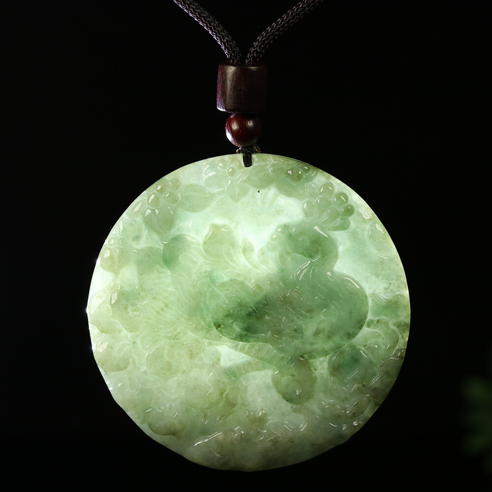 Certified Grade A 100% Natural Green Burma Jade Jadeite Pendant Phoenix 00869