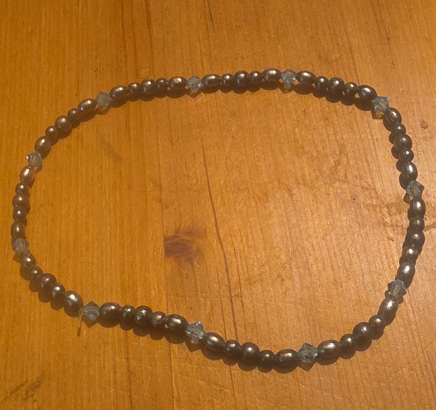 Gray Acrylic Beaded Anklet
