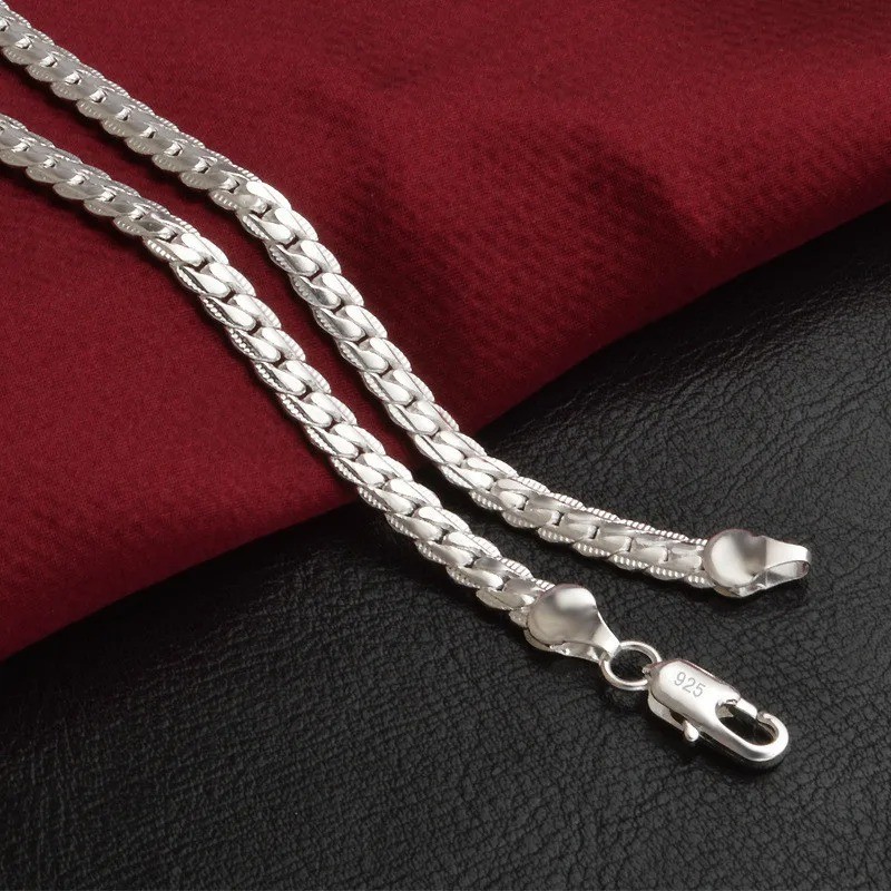 925 Sterling Silver Chain Necklace Jewelry for Women Men Boys Girls Fashion Gift