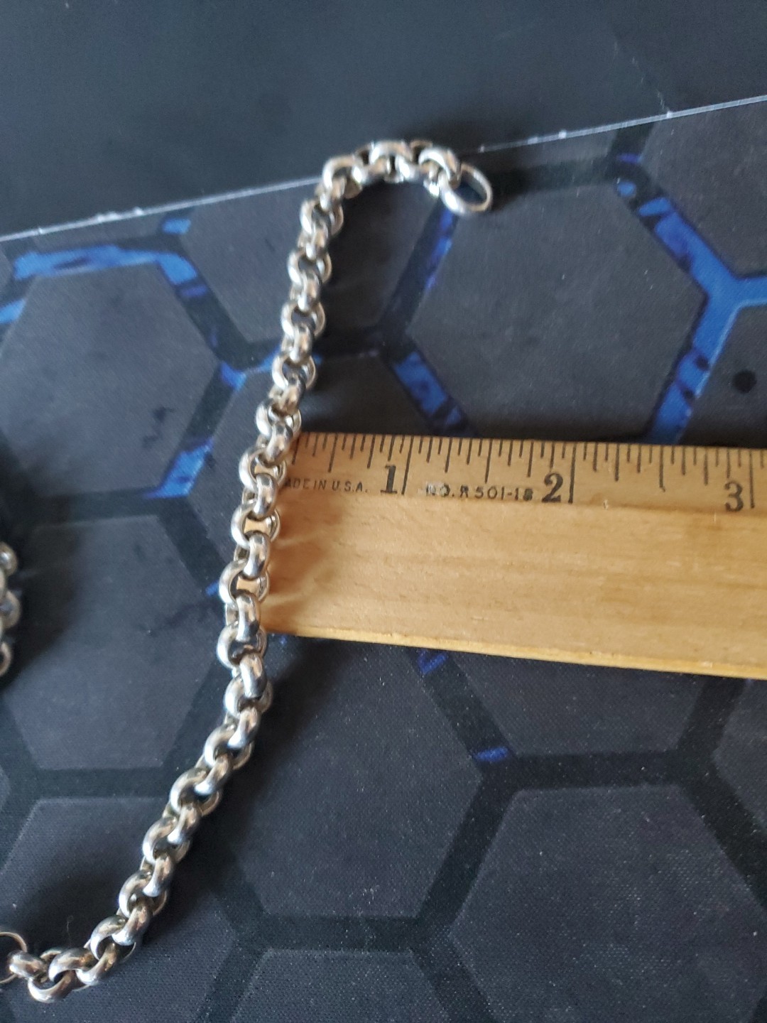 Vintage Rolo Chain 22 INCH Necklace Real Solid 925 Italy,b