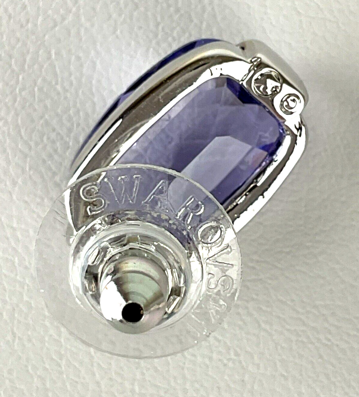 Swarovski Necklace Earrings Silver Tone w Amethyst & Crystal Accents Accent Swan