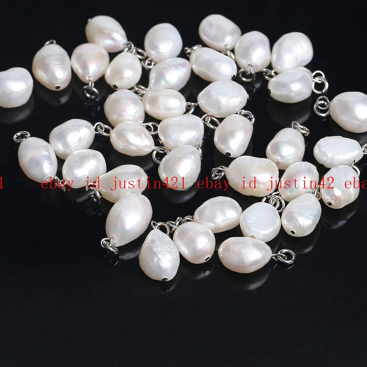 Wholesale 7-10mm Natural White Freshwater Baroque Pearl Pendants Jewelry Making