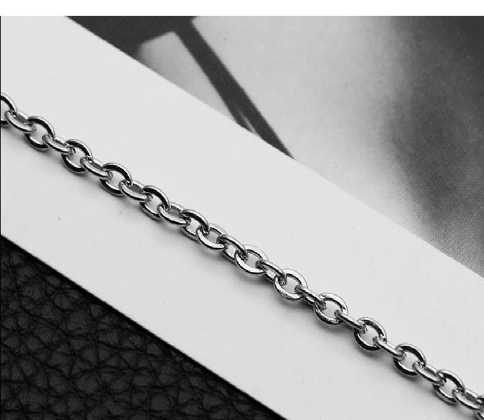 18K White Gold Filled Tarnish-Resist 16-26″ * 2mm/3mm Cable Chain Necklace P146W