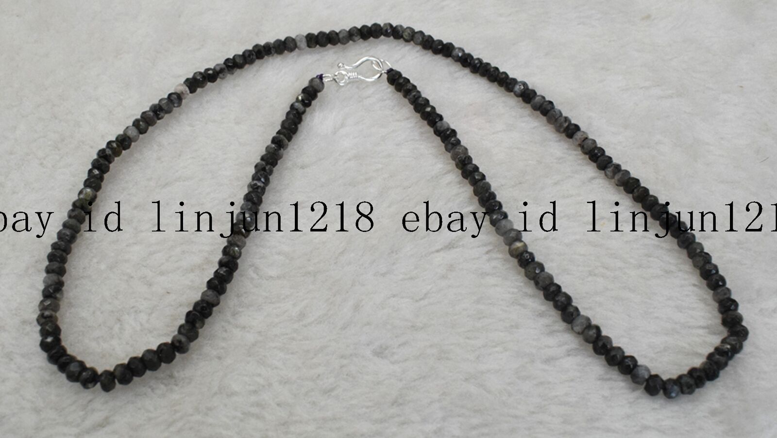 Fine 2x4mm Aquamarine Faceted Rondelle Gems Beads Necklace 18 in