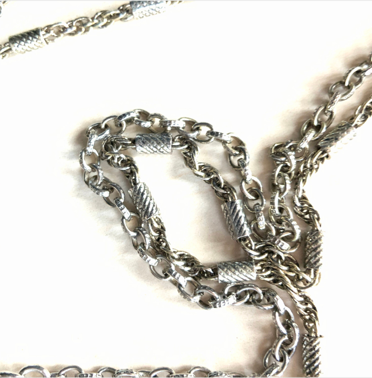 Vintage tassel necklace ST. THOMAS rhinestone antiqued gold multi strand layered