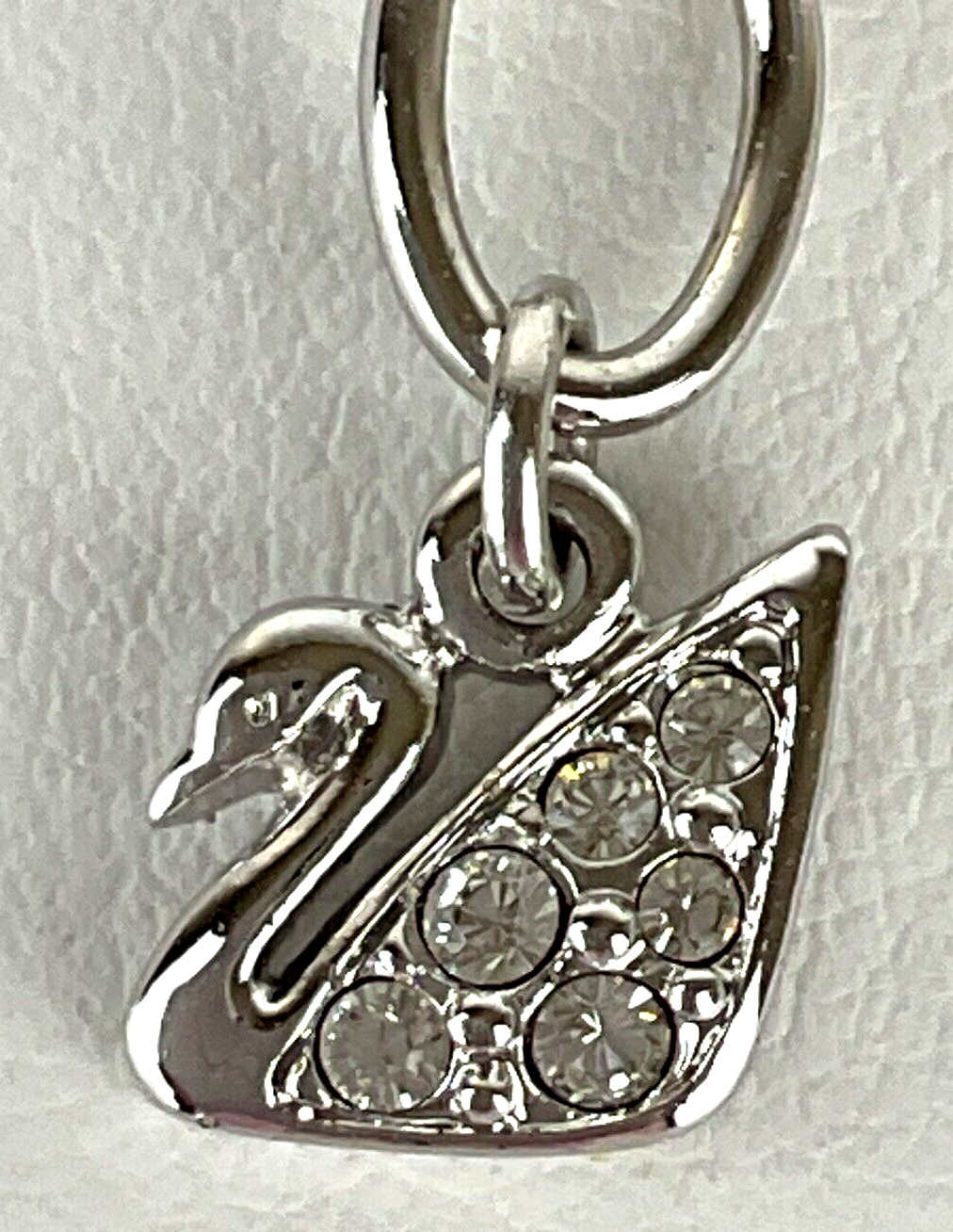Swarovski Necklace Earrings Silver Tone w Amethyst & Crystal Accents Accent Swan